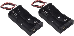 2Pcs 2 x 1.5V AA Battery Holder Case Box, 2 AA Battery Holder with Wire Leads - Picture 1 of 2