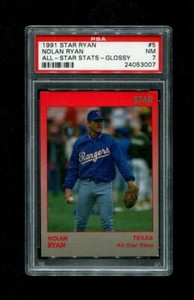 1991 NOLAN RYAN STAR #5 ALL STAR STATS GLOSSY PSA 7
