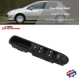 Fit For Peugeot 307 2000-2014 Black Front Driver Side Master Power Window Switch - Picture 1 of 11