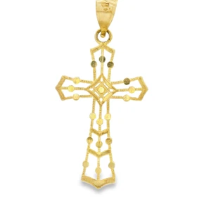 14K Massiv Gold Kreuz Charm Anhänger 28X16mm 1,2g - Bild 1 von 4