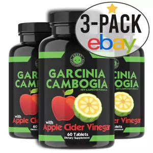 THE Best  Weight Loss Garcinia Cambogia w. Apple Cider Vinegar Fat Burner (3-PK) - Picture 1 of 13