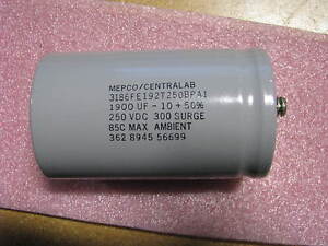 MEPCO / CENTRAL LAB CAPACITOR # 3186FE192T250BPA1  NSN: 5910-01-267-7815  1900UF
