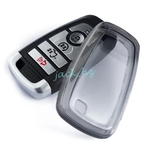 Black Transparent Key Fob Case Cover For Ford Escape F150 Explorer Kuga Edge - Picture 1 of 8