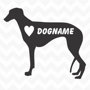 Greyhound dog custom name vinyl sticker decal love heart home wall kennel car - Picture 1 of 6