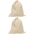  2 Pack Canvas Laundry Bag Travel Dirty Wash Cloths Mesh Bags