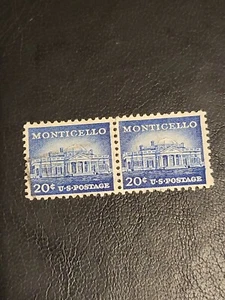 US Stamps Scott #1047 ~ 1956 20c MONTICELLO Used Pair -#3844 - Picture 1 of 3