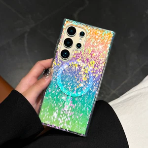 Mag safe Bling Glitter Iridescent Slim Case for Samsung S24 FE S25 Ultra S25 S24 - Picture 1 of 15