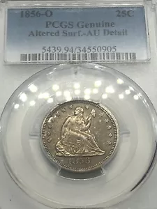 1856-O Seated Liberty Quarter PCGS AU Details! Better Date! Rare Coin** - Picture 1 of 8