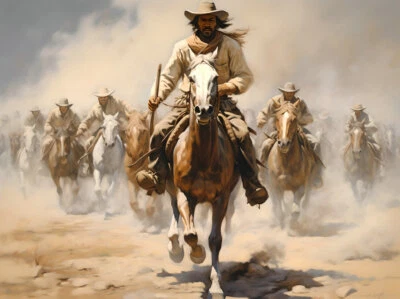 Western Cowboy Landscape Canvas Art -Home Decor Wall Art Print Poster Painting - Image 1 of 4
