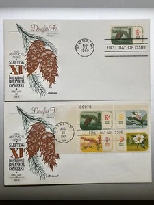 1969 Botanical Series-Douglas Fir-Single Stamp & 4 Stamp Block-First Day Covers - Picture 1 of 2
