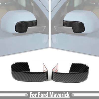 Cubierta de embellecedor de espejo lateral de coche para accesorios Ford Maverick 2022-2025 fibra de carbono Foto 1 de 4