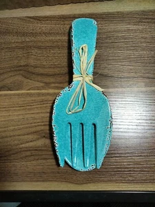 Upware 2 Piece 10.75" Melamine Salad Server Utensils Spoon & Fork Crackle... - Picture 1 of 8