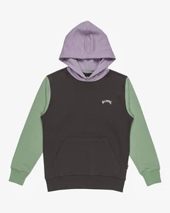 BILLABONG - Boys Arch Block Pullover Hoodie (8-16 Yrs) - Raven - Hooded Top - Picture 1 of 2