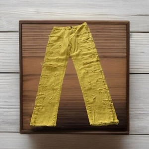 Unbranded Distressed Yellow Denim Jeans Size 13 Youth New Condition Waist 29” - Picture 1 of 5