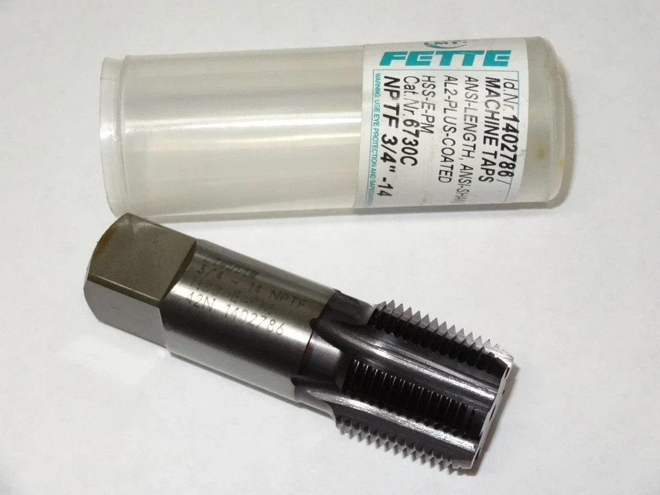 LMT-FETTE 3/4-14 NPTF 6 Straight-Flutes C-Chamfer HSSE Pipe Tap AL2-Plus 1402786 - Image 1 of 1