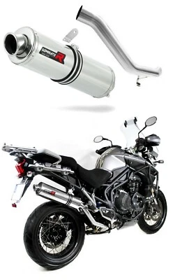 Tiger Explorer 1200 Exhaust ROND Dominator Silencieux Échappement 2012 - 2015 - Photo 1/4