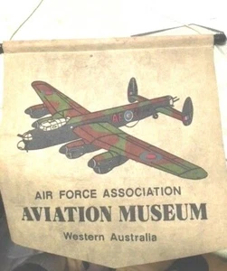 VINTAGE WESTERN AUSTRALIA AIR FORCE ASSN. AVIATION MUSEUM BANNER W/LANCASTER ! - Picture 1 of 2