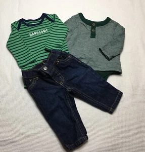 Camisa Carter Boy Guapo LS Verde Denim Jean Oshkosh Con Botones LS - 3M - Imagen 1 de 4