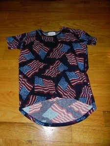 Girl's LuLaRoe Gracie Shirt Sz 4 American Flag EXC Cond! - Picture 1 of 1