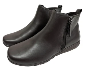 Easy Spirit Ankle Booties Size 8.5 Zip Dark Brown Faux Leather Boots NEW - Picture 1 of 11