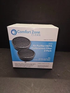 Comfort Zone Clean HEPA Filter CZAPH132 w/Charcoal Pre-Filter Removes Smoke 2Pk - Picture 1 of 1