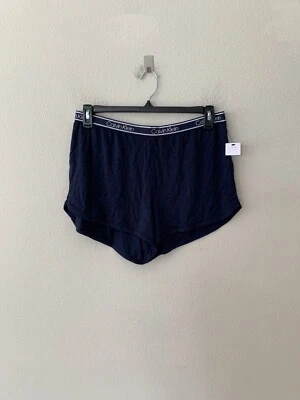 ¡NUEVO! Calvin Klein Mujer Talla L Logo Cintura Suave Boxer Pijama Pantalones Cortos QP2604O Azul Marino Foto 1 de 4