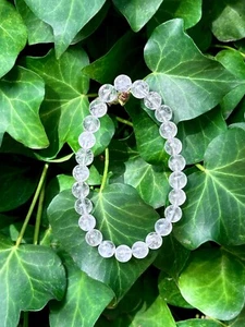 Cuarzo de roca pulsera elástica 8mm piedras naturales - Imagen 1 de 5