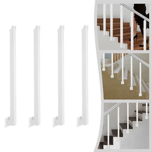 35.43"/90cm Square Stair Baluster Posts, 4 Pieces Metal Stair Post - Picture 1 of 17