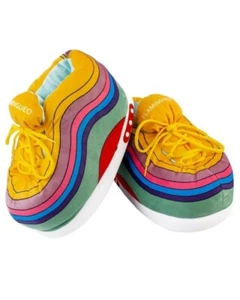 Sneaker Slippers, Warm Plush Anti-Slip Soft House Shoes One Size Rainbow - Picture 1 of 12