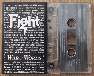 FIGHT - WAR OF WORDS (EPIC EPC 4745474) 1993 UK CASSETTE TAPE JUDAS PRIEST METAL - Image 1 of 3