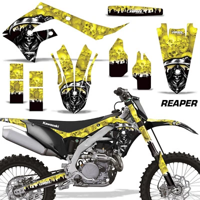 Stickers Decals for Kawasaki KX250F 21-24 & KX450F 19-23 REAPER Y - Image 1 of 2