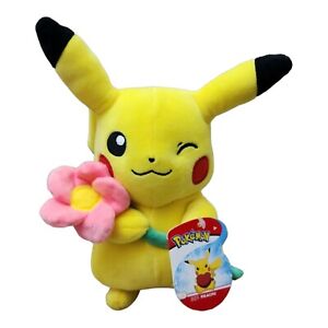 Pokémon Pikachu Holding Pink Flower, 8” Seasonal Cute Plush New With Tags