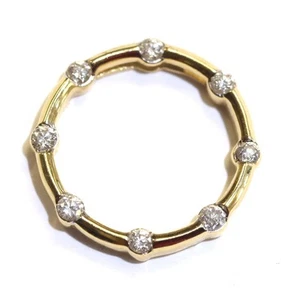 14K Yellow gold .24ct VS2 G natural diamond Eternity circle station pendant 2g - Imagen 1 de 8
