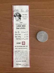 DAVE PARKER 1981 Expos Pirates OPENING DAY ticket stub DAWSON RAINES GARY CARTER - Picture 1 of 6