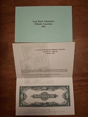 BEP Intaglio Print Souvenir Card B201 - Long Beach - Back 1923 $1 SC / LT - Image 1 of 2