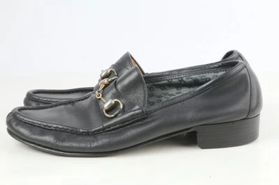 Vintage Gucci Horsebit Black Leather Men's Loafers Dress Shoes Size 42 (8) - Image 1 of 4