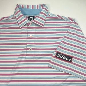 Herren L Footjoy Titleist Performance Golf Poloshirt gestreift sportliche Passform - Bild 1 von 13