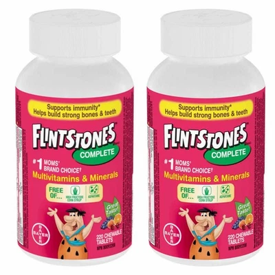 Flintstones Complete Multivitamins 2 x 220 Chewable Tablets (Kid's 3+ years old) Foto 1 de 2