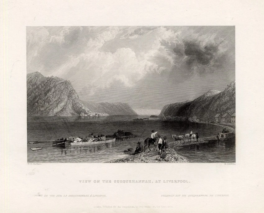 Impresión antigua-SUSQUEHANNA-PENNSYLVANIA-EE. UU.-Bartlett-1840 Foto 1 de 1