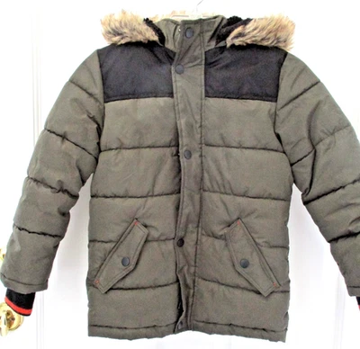 EUC, Member's Mark Toddler Boys "Cozy Puffer" Lined Coat w/ Fur Edge Hood Sz 6 - Image 1 of 4