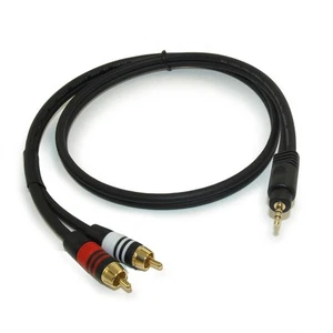 3ft 3.5mm Premium Mini-Stereo TRS Male to 2 RCA Male Audio/Speaker Cable - Picture 1 of 3