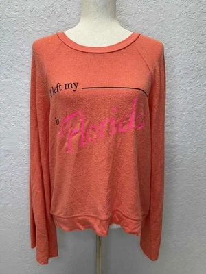Sudadera Wildfox Manga Campana Naranja Florida Talla S Foto 1 de 4