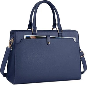 Laptop Bag for Women 15.6 Inch Waterproof PU Leather Tote Bag Business - Picture 1 of 6