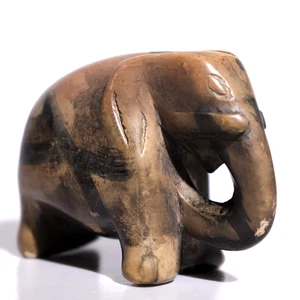 Obra de arte de estatua de elefante tallada a mano de piedra natural, elegante decoración del hogar - Imagen 1 de 12