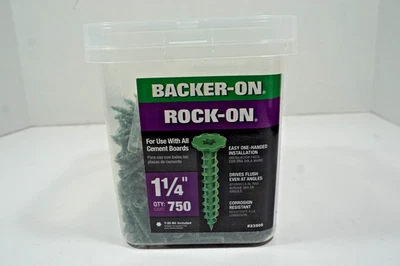 Tornillos de placa de cemento de cabeza dentada Backer-On Star Drive de 1 1/4" (paquete de 750) Foto 1 de 3