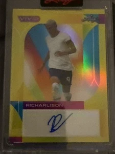 RICHARLISON Auto 2022 Leaf Vivid Soccer Yellow Parallel  AUTOGRAPH #’d /10 - Picture 1 of 4