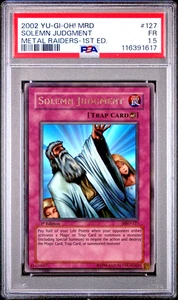 PSA 1.5 1ST EDITION Solemn Judgment MRD-127 Metal Raiders Ultra Rare YUGIOH - Picture 1 of 2