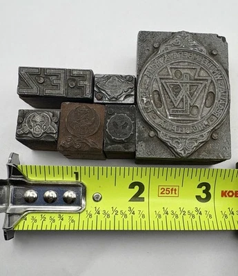 老式凸版印刷共济会 Shriners 块 6 件 Crest FEZ — 第 1/3 张图片