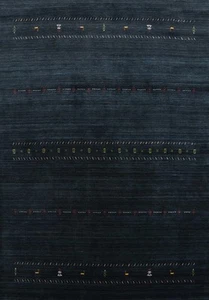 Navy Blue Tribal Style Area Rug 8x10 ft Hand-knotted Wool for Living Room - Picture 1 of 13