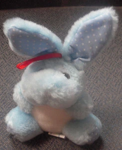 Light Blue Bunny with Polka-Dot Ears and Feet - Justen Products - New With Tags - Picture 1 of 1